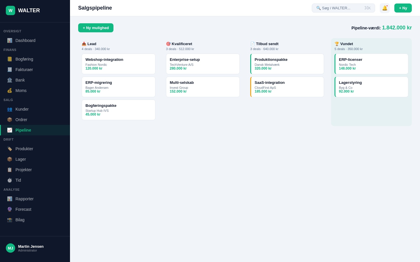 Salgspipeline — CRM direkte i regnskabet