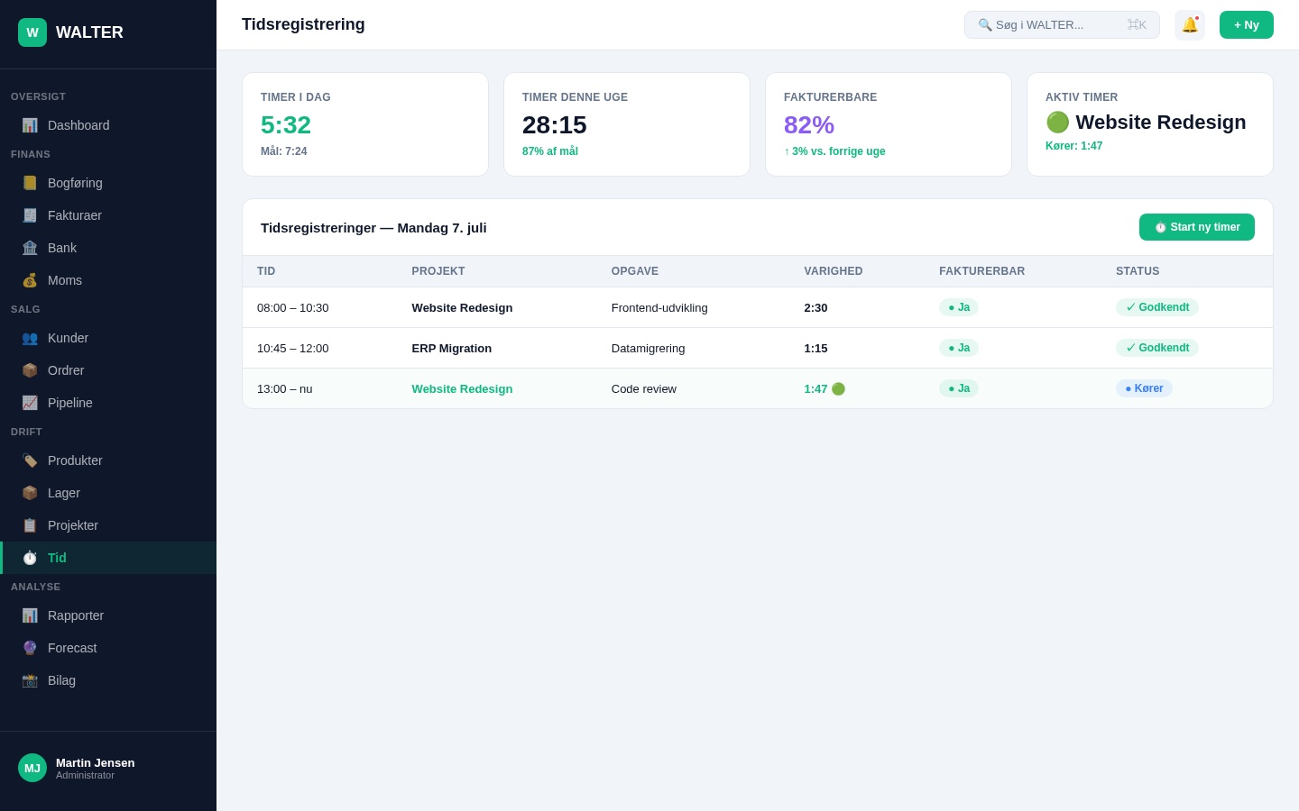 Tidsregistrering — Start/stop med ét klik