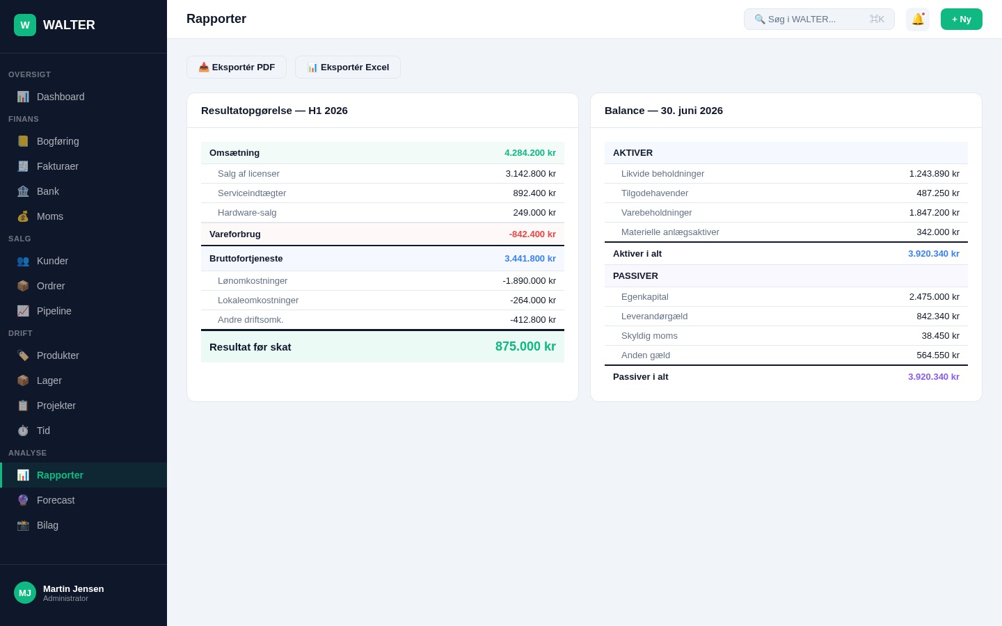 Rapporter — Resultat og balance